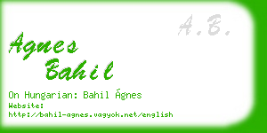 agnes bahil business card